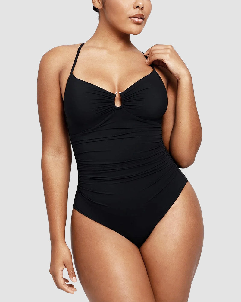 Shaping Swimsuit Elegant Sculpt with U‑Ring Cut‑Out