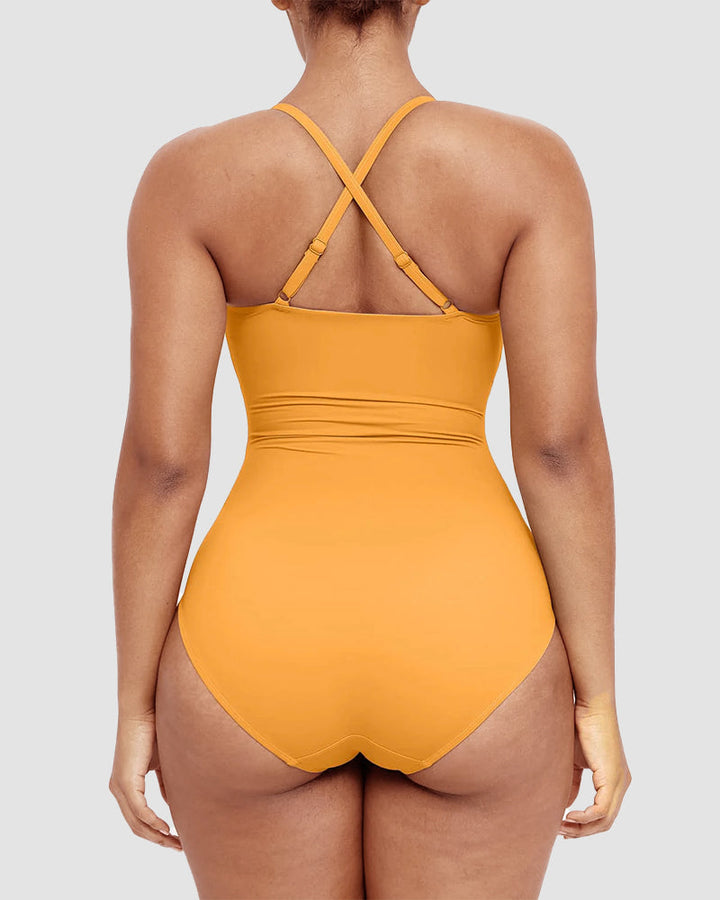 Shaping Swimsuit Elegant Sculpt with U‑Ring Cut‑Out