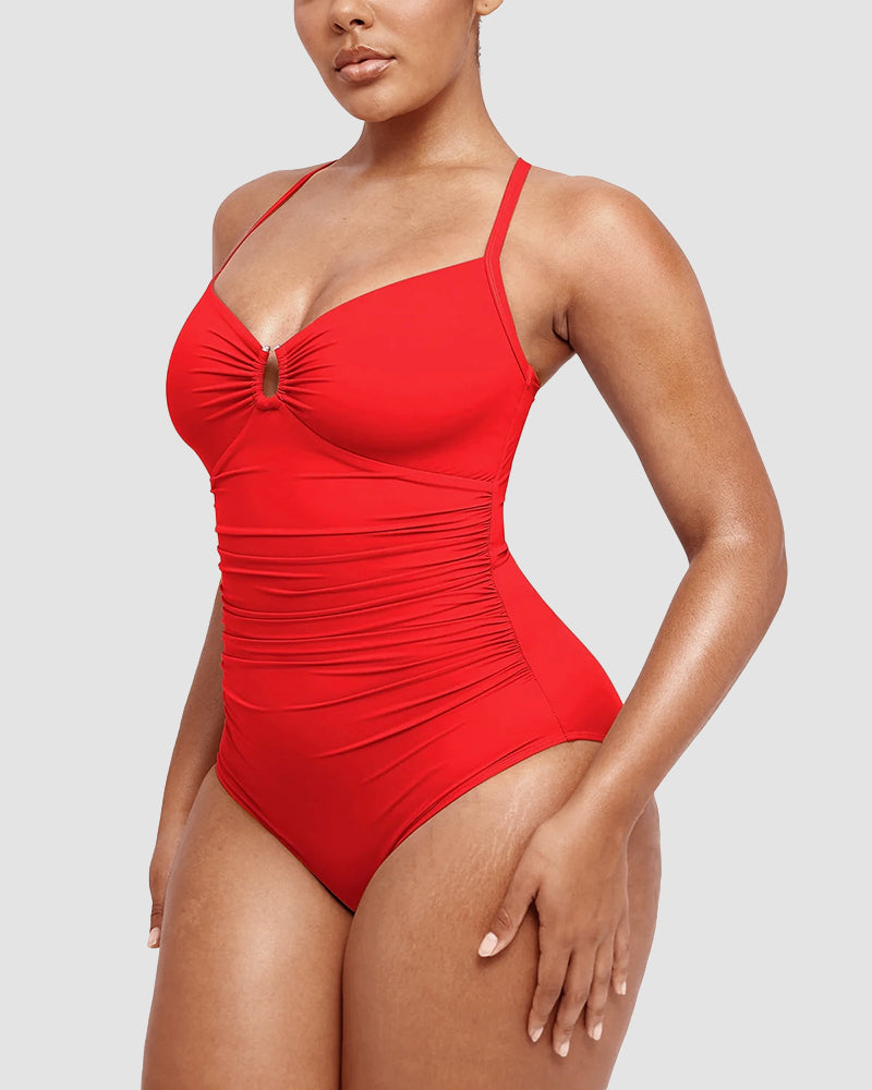 Shaping Swimsuit Elegant Sculpt with U‑Ring Cut‑Out