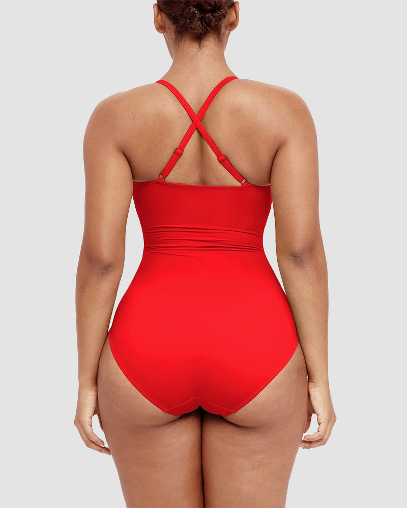 Shaping Swimsuit Elegant Sculpt with U‑Ring Cut‑Out