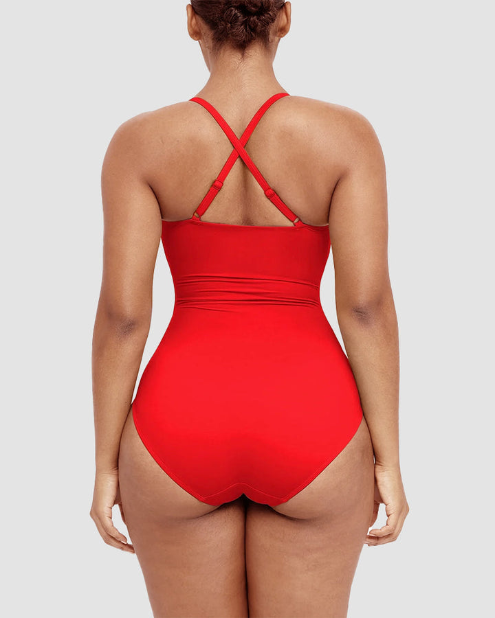 Shaping Swimsuit Elegant Sculpt with U‑Ring Cut‑Out