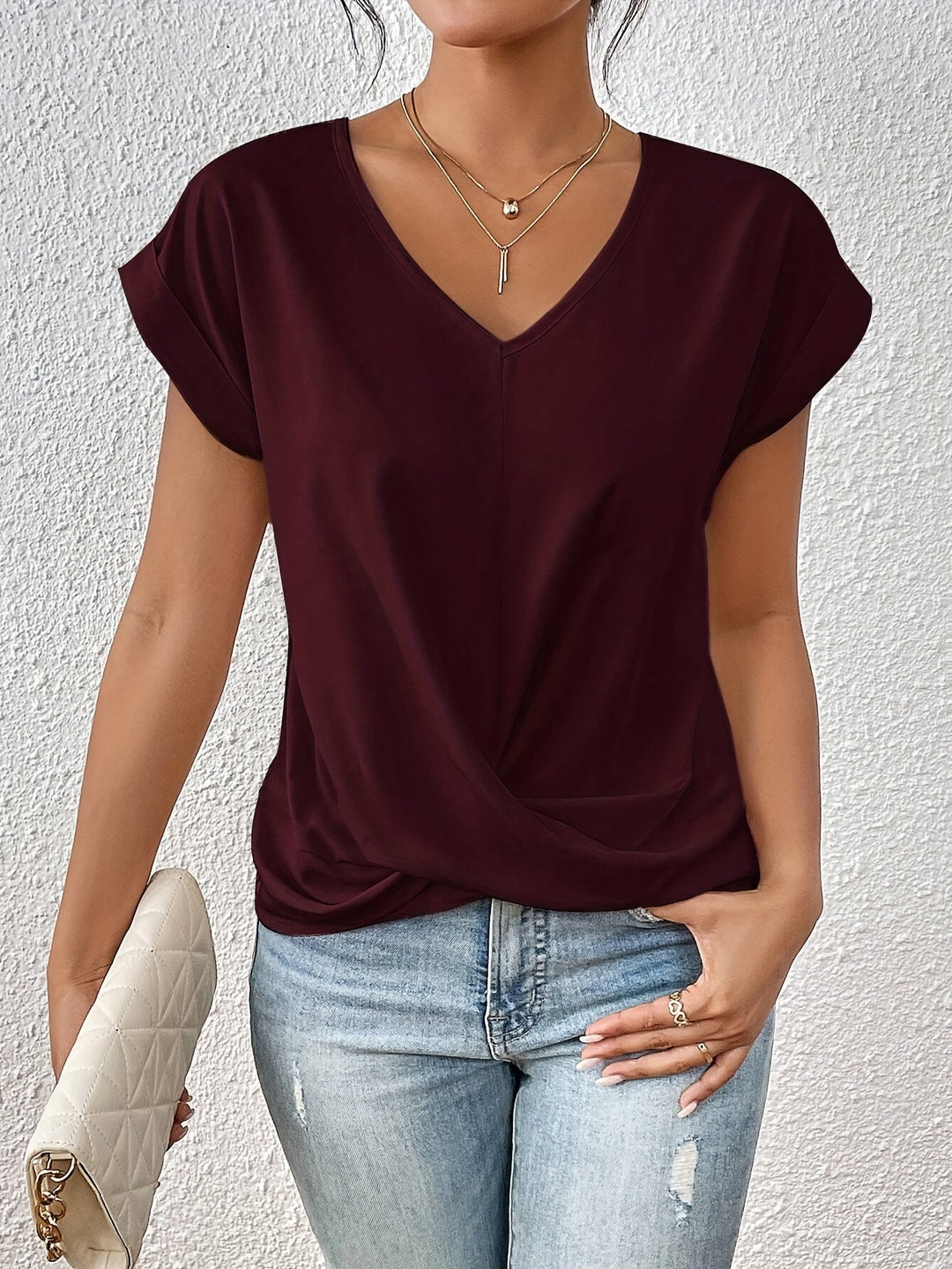Cleo™ | Casual T-Shirt with Sweetheart Neckline (Buy 1, Get 1 Free)