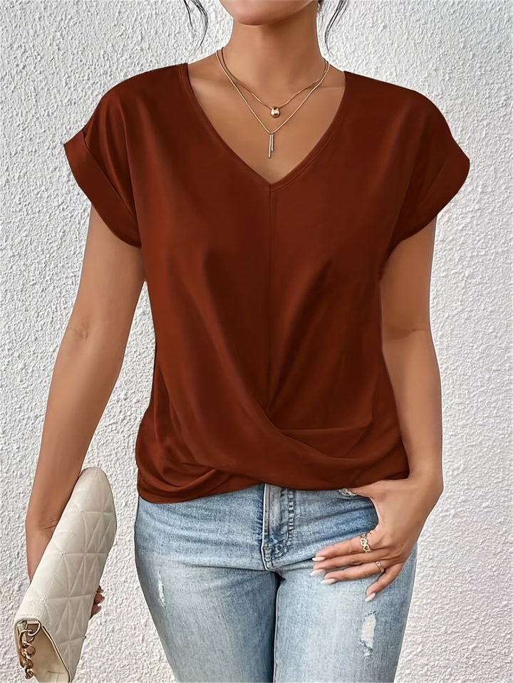 Cleo™ | Casual T-Shirt with Sweetheart Neckline (Buy 1, Get 1 Free)